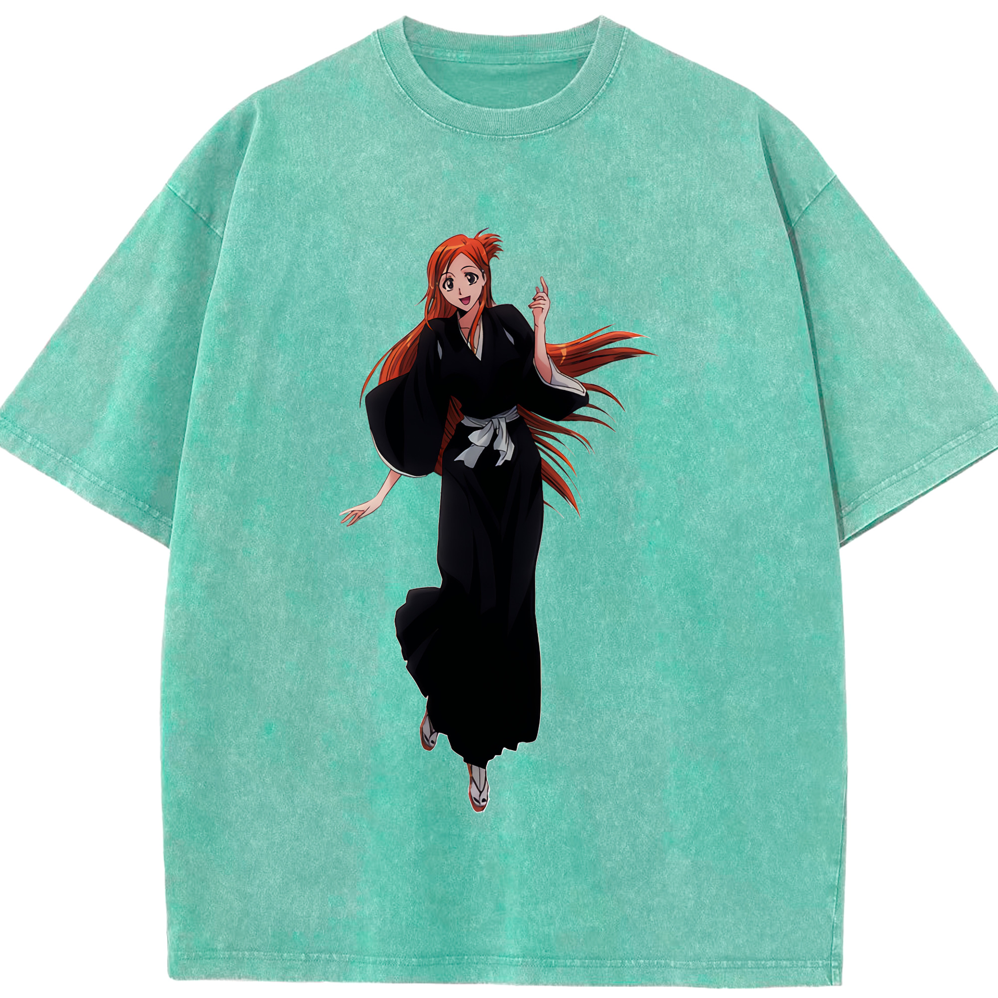 （画像用） ブリーチ 井上織姫（いのうえおりひめ） BLEACH Inoue Orihime 綿100% ヴィンテージ風 半袖Tシャツ（フロントプリント）